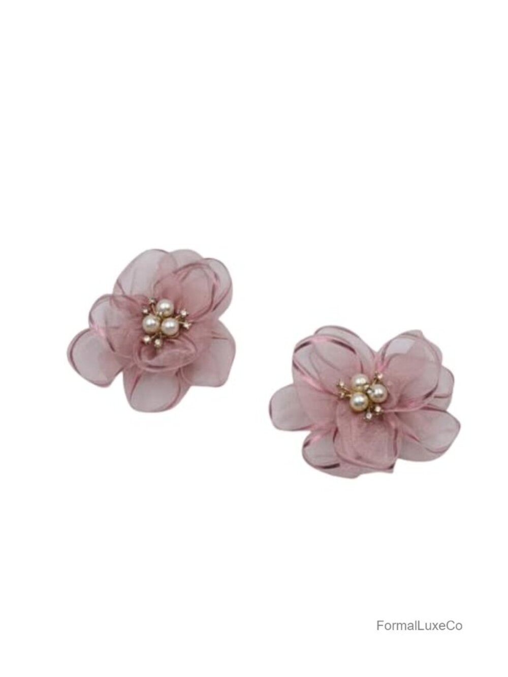 Pearl Flower Lace Shoe Clips Rhinestone Charms for Pumps Heels